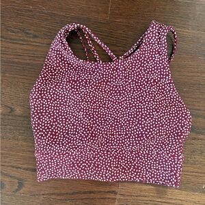 BuffBunny Burgundy Dot Double-Strap Crop Sports Bra